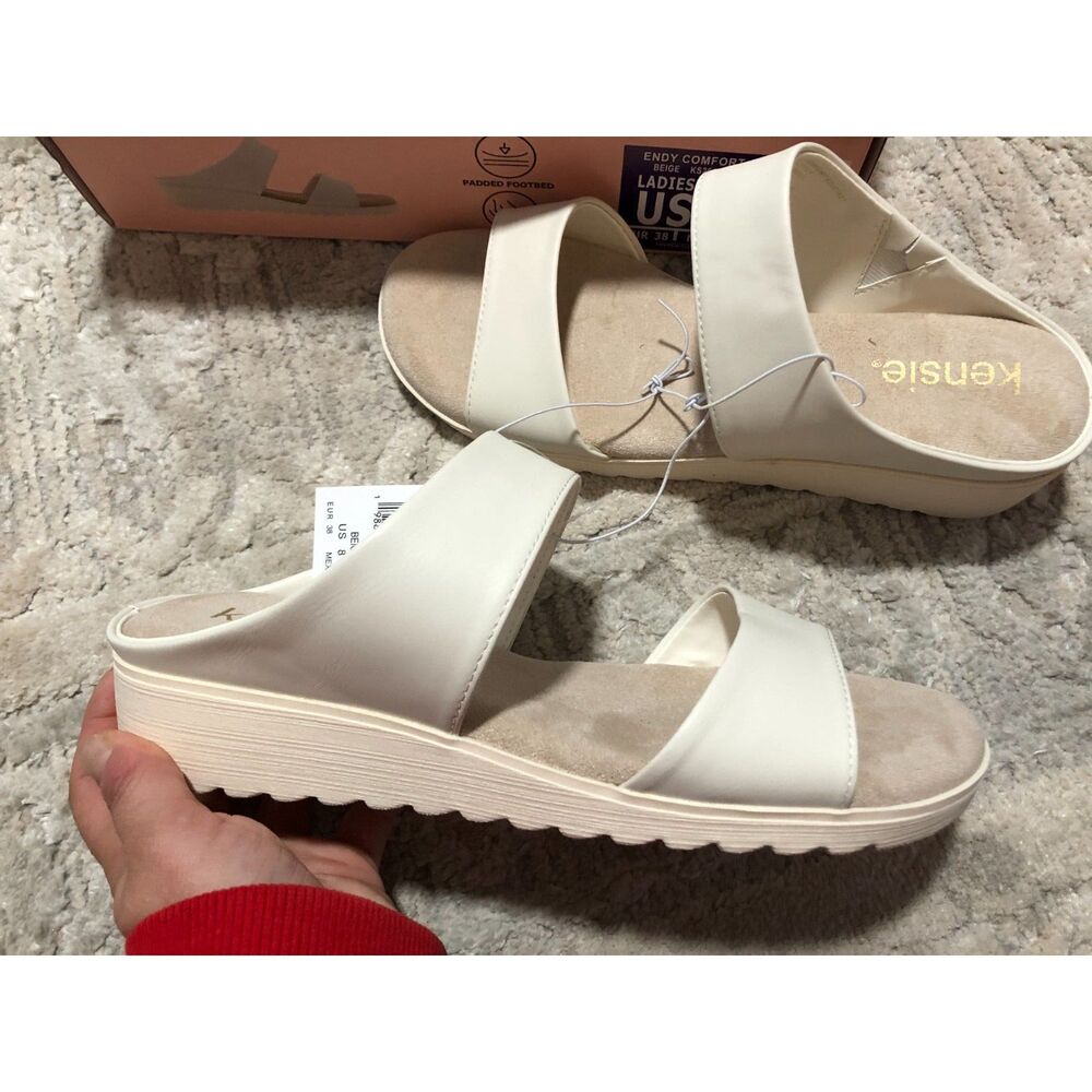 Kensie Woman's 8 Cream Sandals New